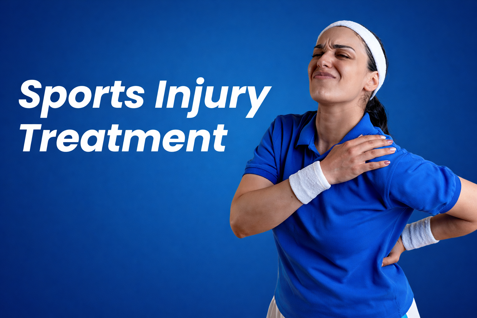 Athlete holding shoulder in pain for sports injury treatment and orthopedic care